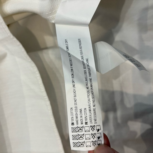 En Saison Medium Poplin Mini Dress Tiered White Long Sleeve - Picture 13 of 13